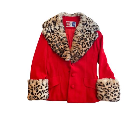 Womens Vintage Lilli Ann Knit Coat with Fur Trim - Picture 1 of 10